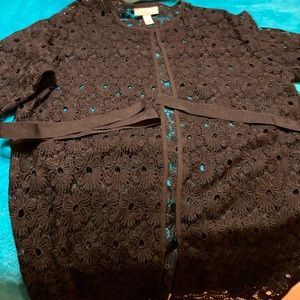 Intricate cut out black kimono/cardigan